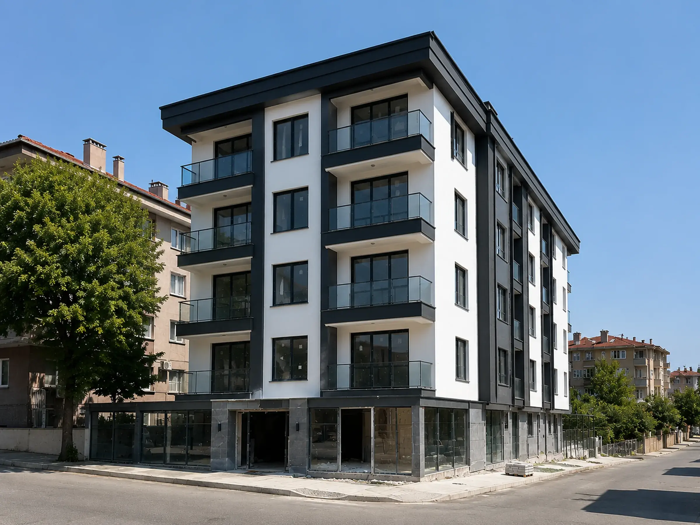 Bostancı projesinde uygulanan modern mutfak dolapları
